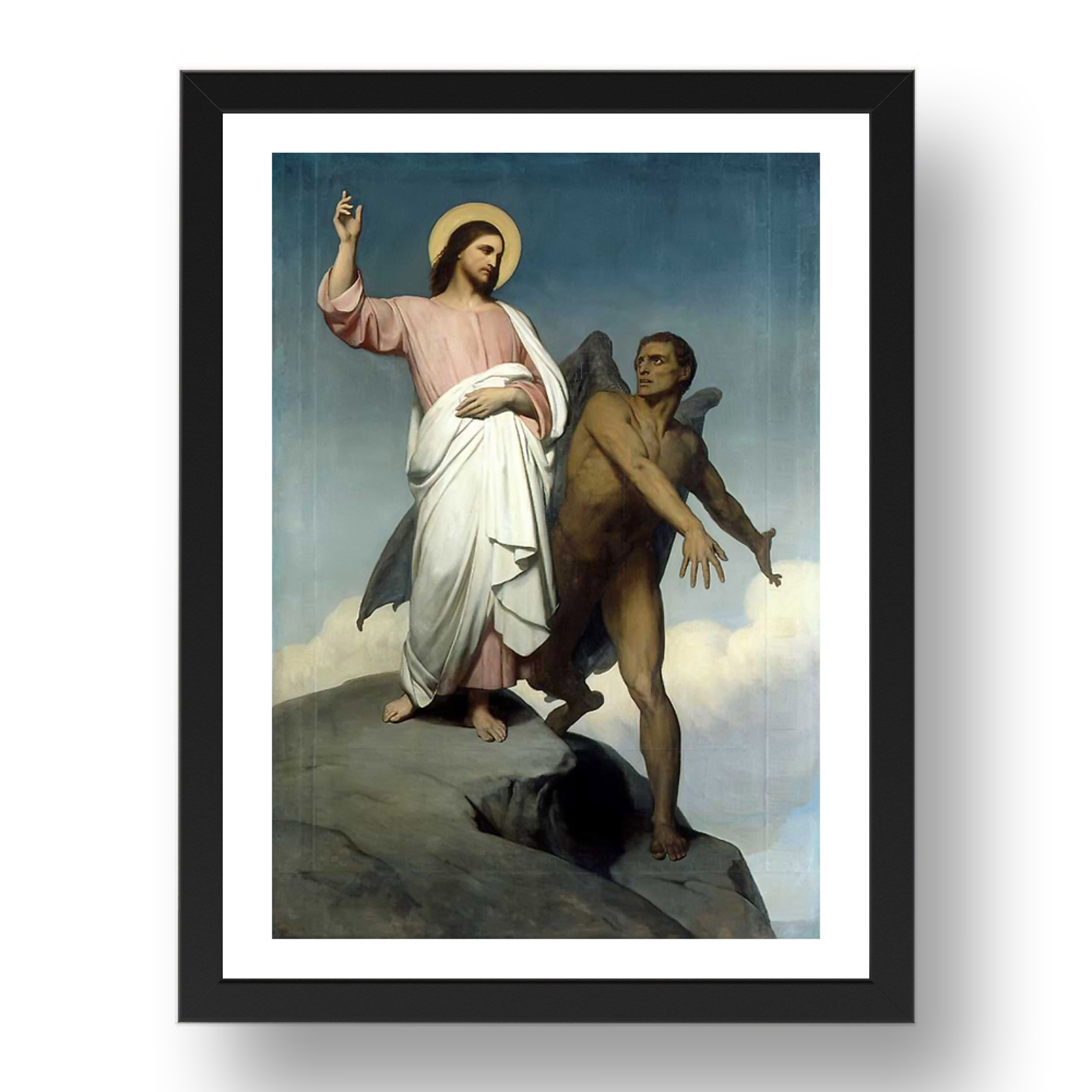 Ary Scheffer - Die Versuchung Christi [1854], A3 (17x13") schwarzer Rahmen - Bild 1 von 1